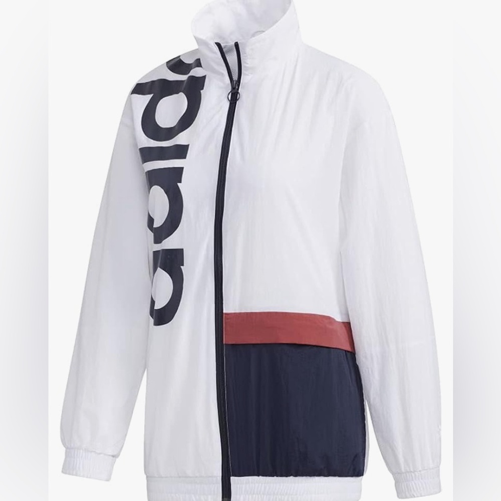 White Adidas windbreaker